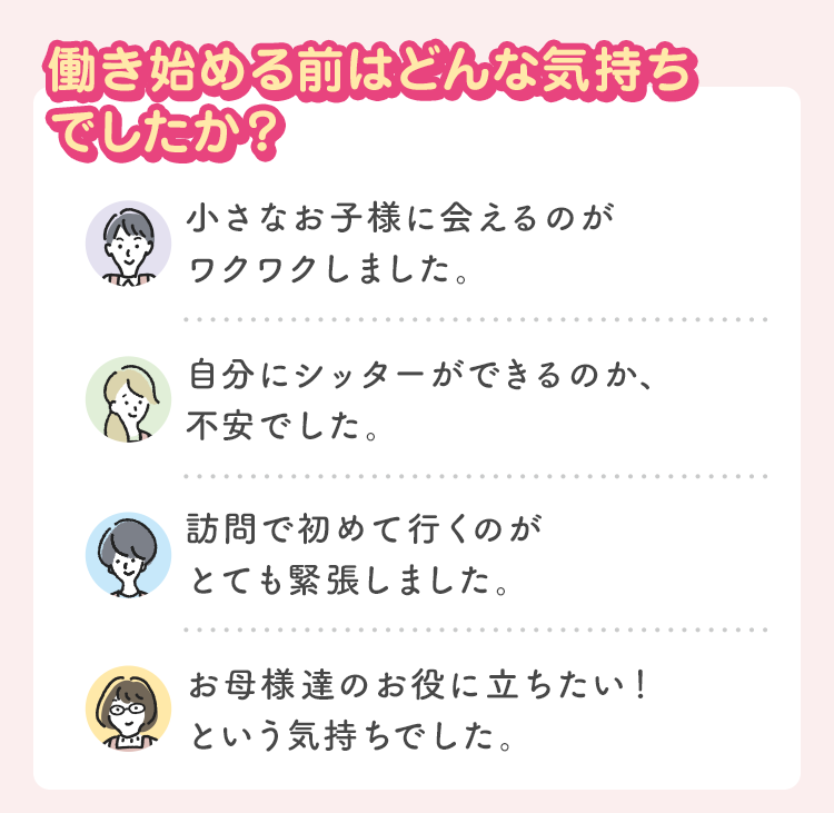 働き始める前はどんな気持ちでしたか？